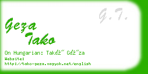 geza tako business card